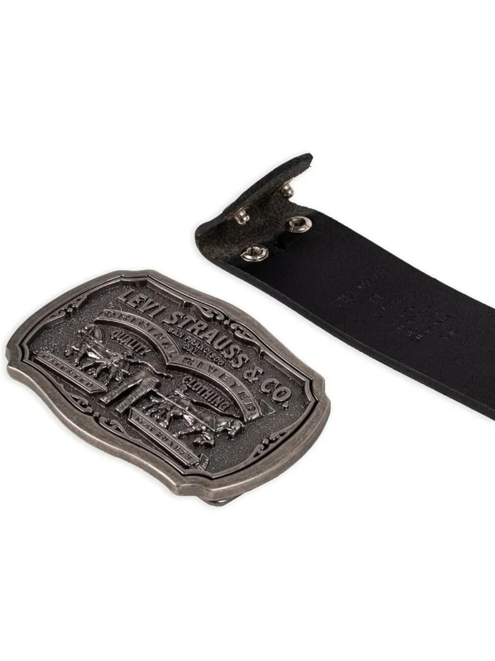 Men's Leather Jean Belt with Removable Buckle, Western Cowboy Style for Daily